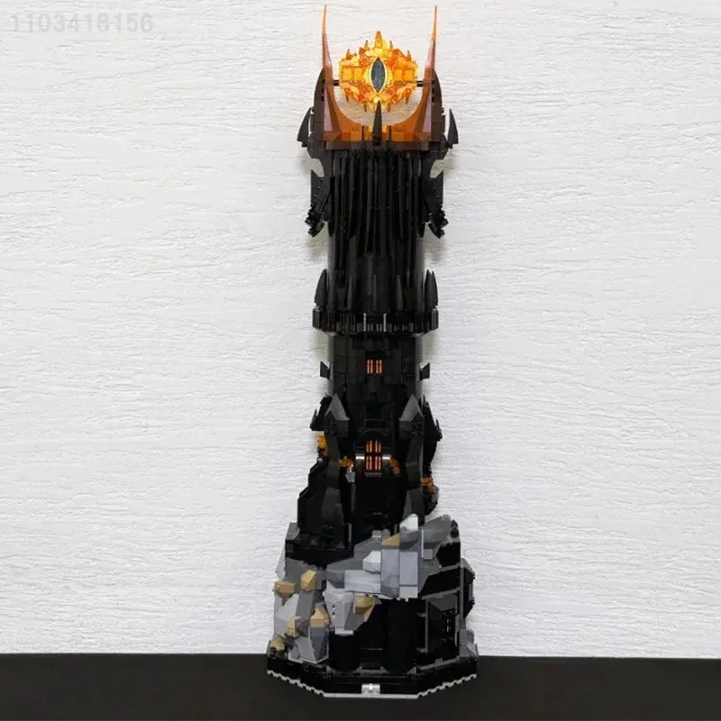 Kit de blocs de construction de tour noire sombre créative, jouet en briques, cadeaux d'anniversaire pour garçons et adultes, compatible avec 5471, 10333 pièces – Image 4