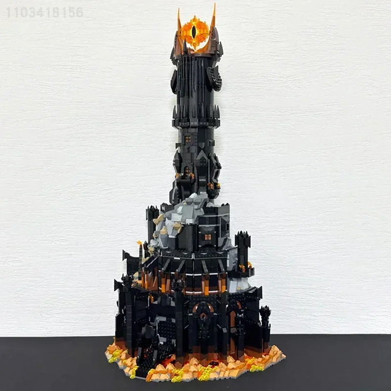 Kit de blocs de construction de tour noire sombre créative, jouet en briques, cadeaux d'anniversaire pour garçons et adultes, compatible avec 5471, 10333 pièces – Image 3