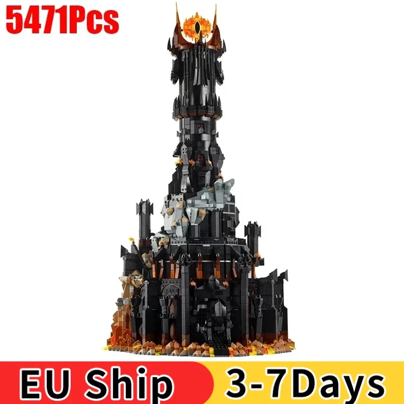 Kit de blocs de construction de tour noire sombre créative, jouet en briques, cadeaux d'anniversaire pour garçons et adultes, compatible avec 5471, 10333 pièces